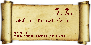 Takács Krisztián névjegykártya