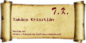 Takács Krisztián névjegykártya